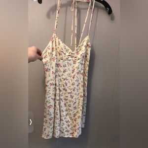 Zara floral halter mini dress